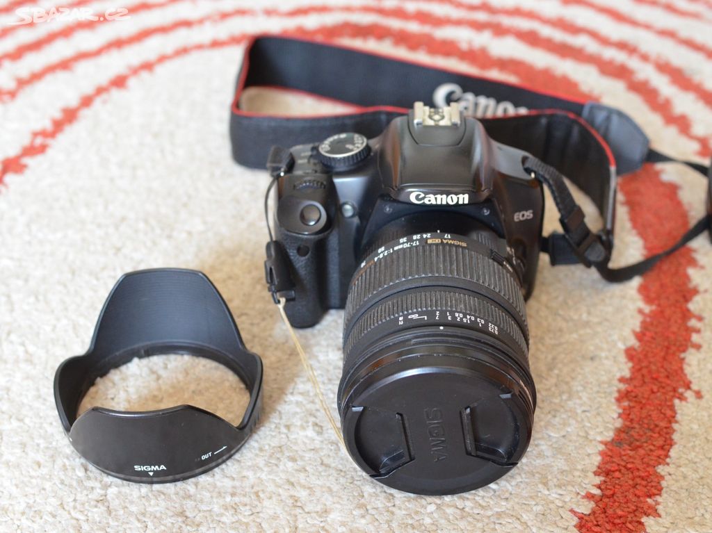 Canon EOS 450d + objektiv 17-70 mm (2,8-4) + další