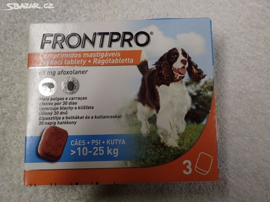 FRONTPRO  tablety pro psy 10-25kg 68mg 3 tablety