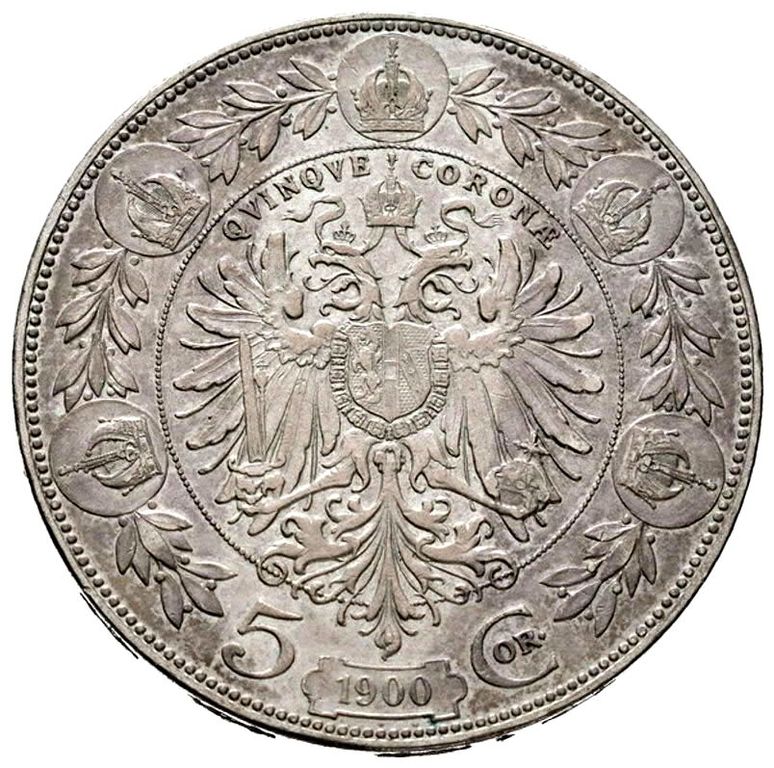starožitná mince r. 1900 stříbro