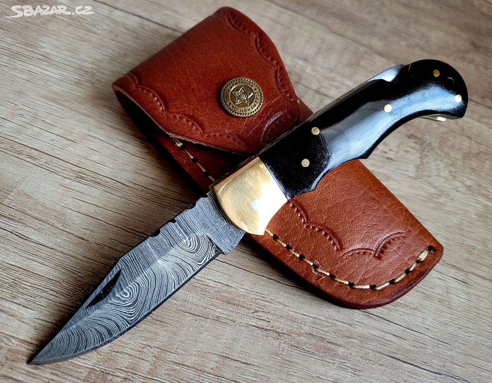 kapesní Damaškový nůž BUFFALO 16,5 cm s pouzdrem