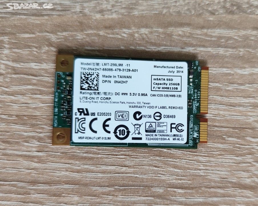 SSD mSATA MINI PCI-E 256 GB LITE-ON LMT-256L9M-11