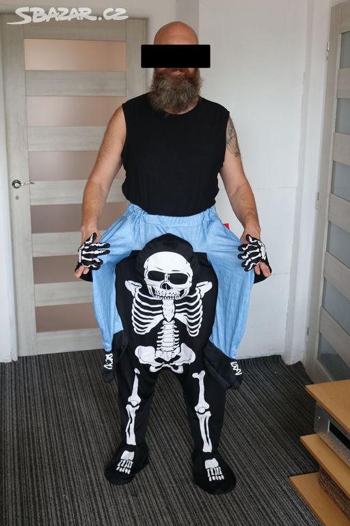 Kostým smrt skeleton na halloween