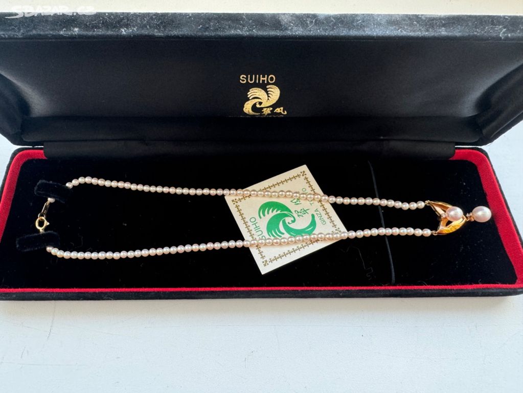Zlatý náhrdelník s perlami