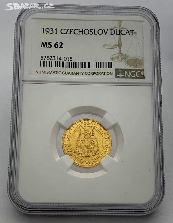 SVATOVÁCLAVSKÝ 1 DUKÁT 1931 - NGC - MS62