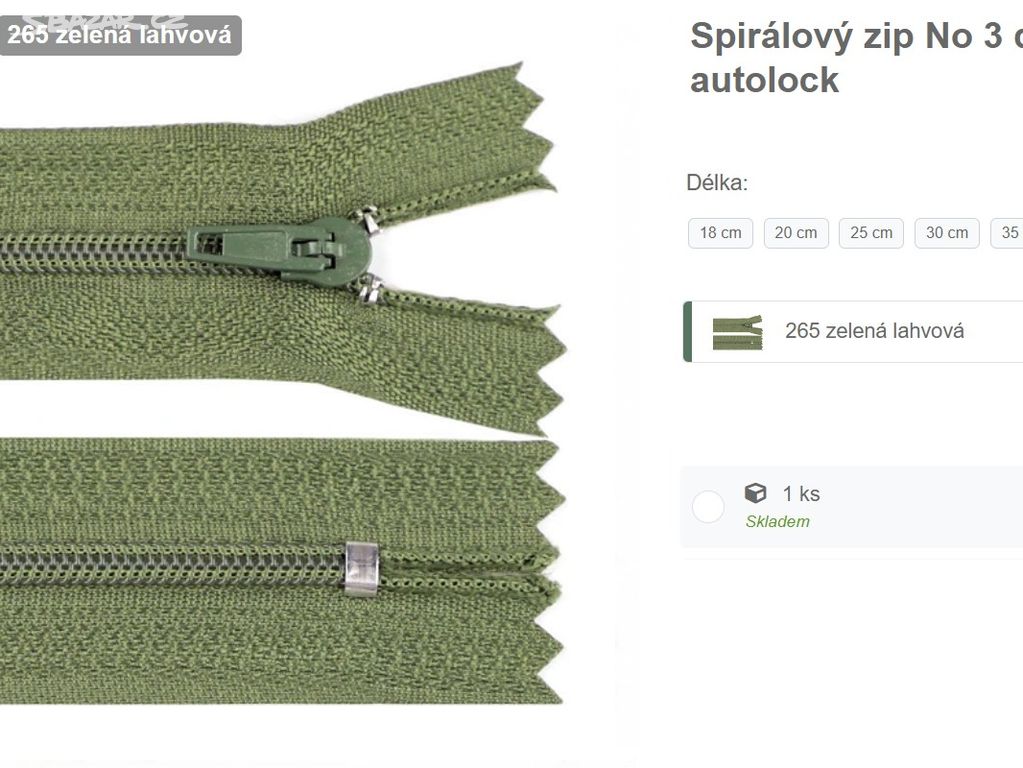 Spiralovy zip zeleny