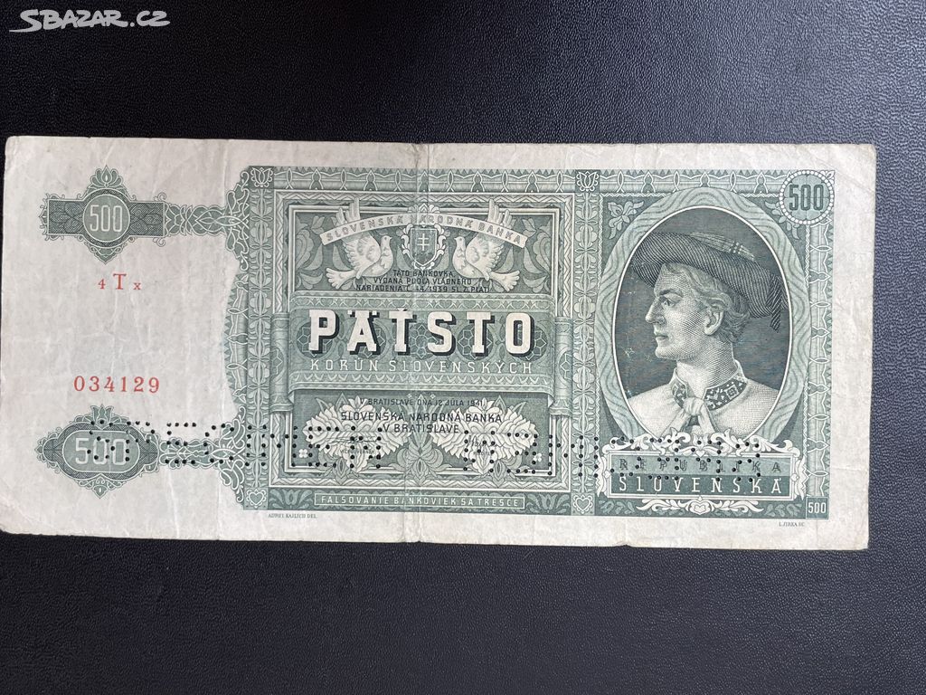 Bankovka 500 korun z roku 1941, Slovensko