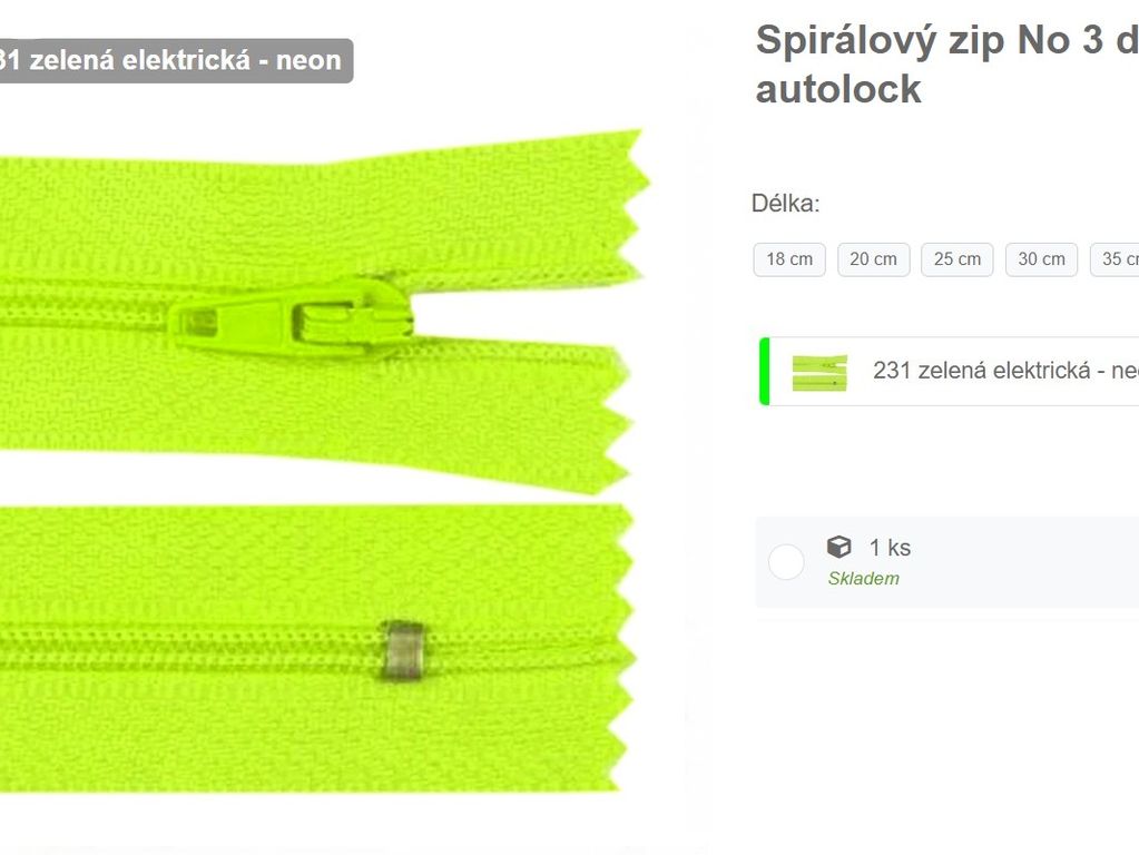 Spiralovy zip neon