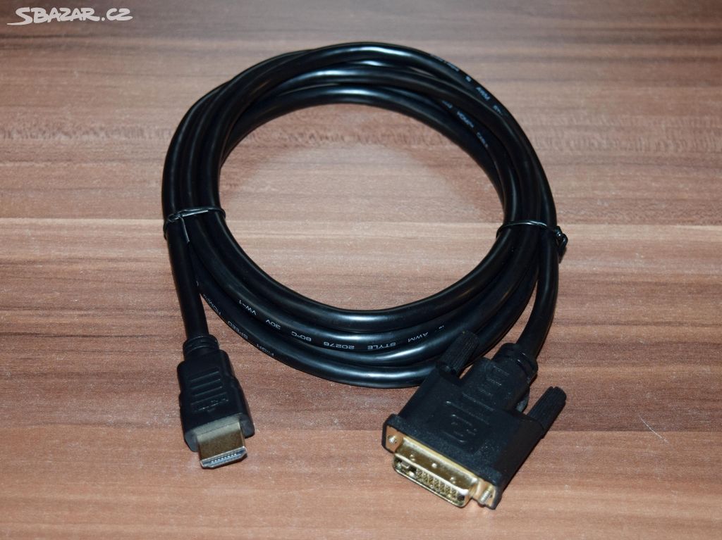 Kabel DVI-D na HDMI 2 m černý high speed 1080p