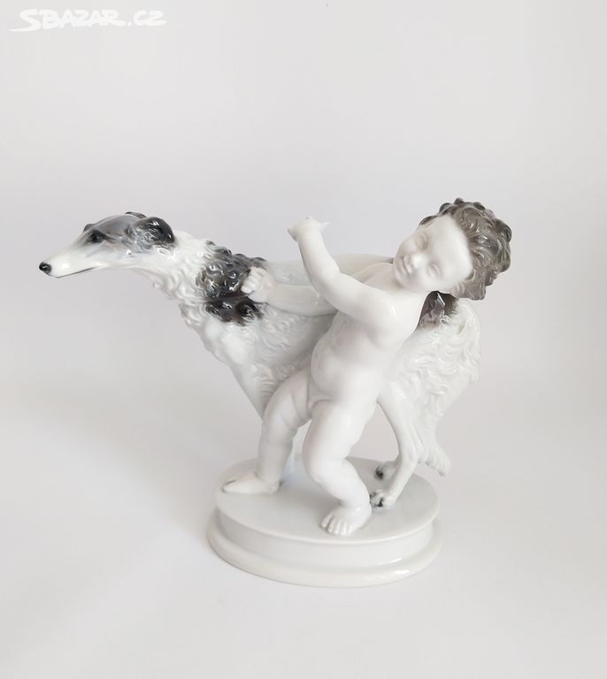 Porcelánová figura - putto a barzoj - ROSENTHAL