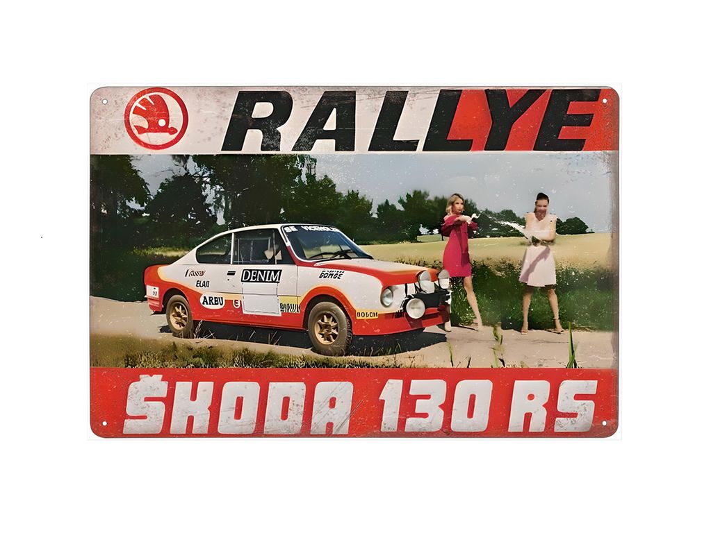 plechová cedule - automobil Škoda 130 RS Rallye