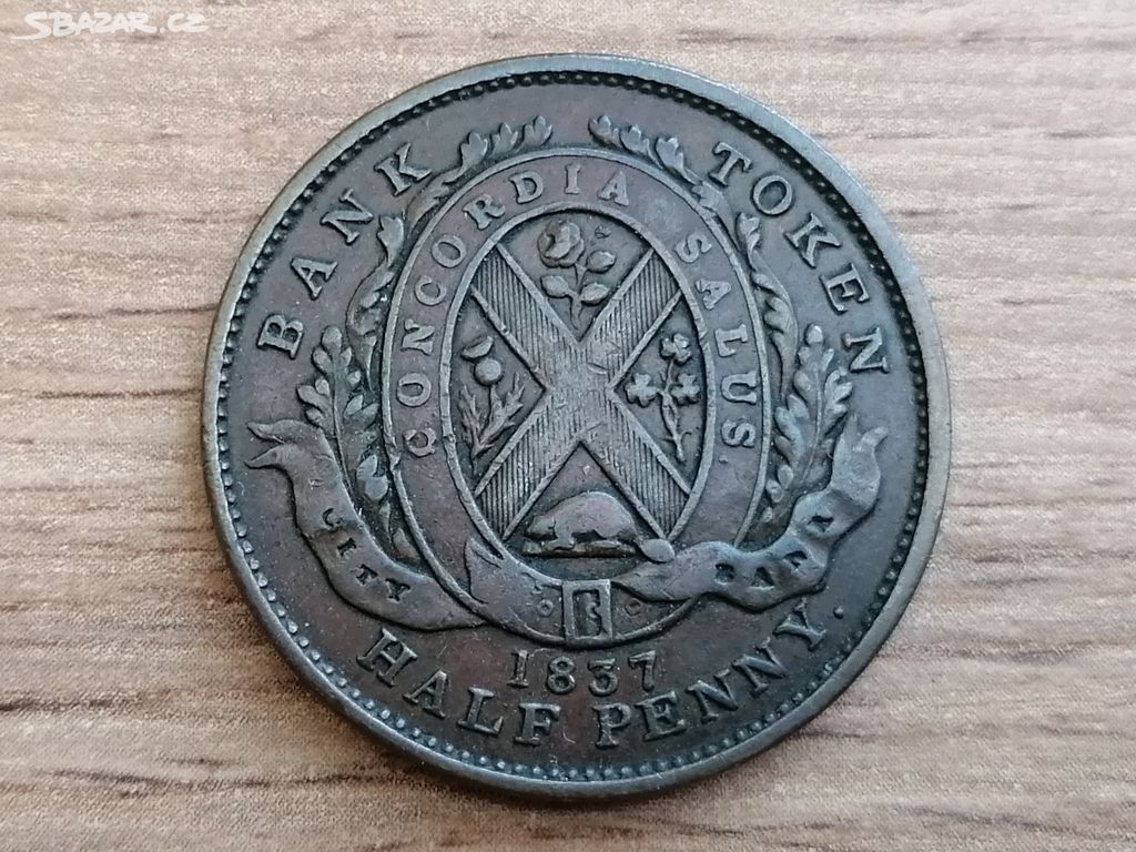 Kolonie Canada 1/2 Penny 1837 token mince Kanada