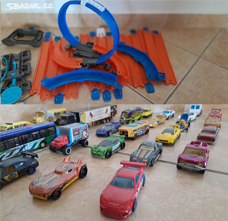 Hot Wheels dráha + 25 aut