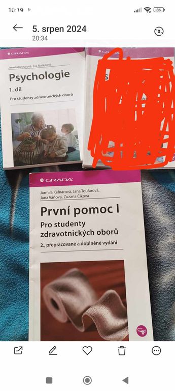 učebnice Psychologie 1 a První pomoc