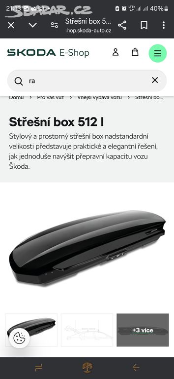 Střešní box+ příčné nosiče