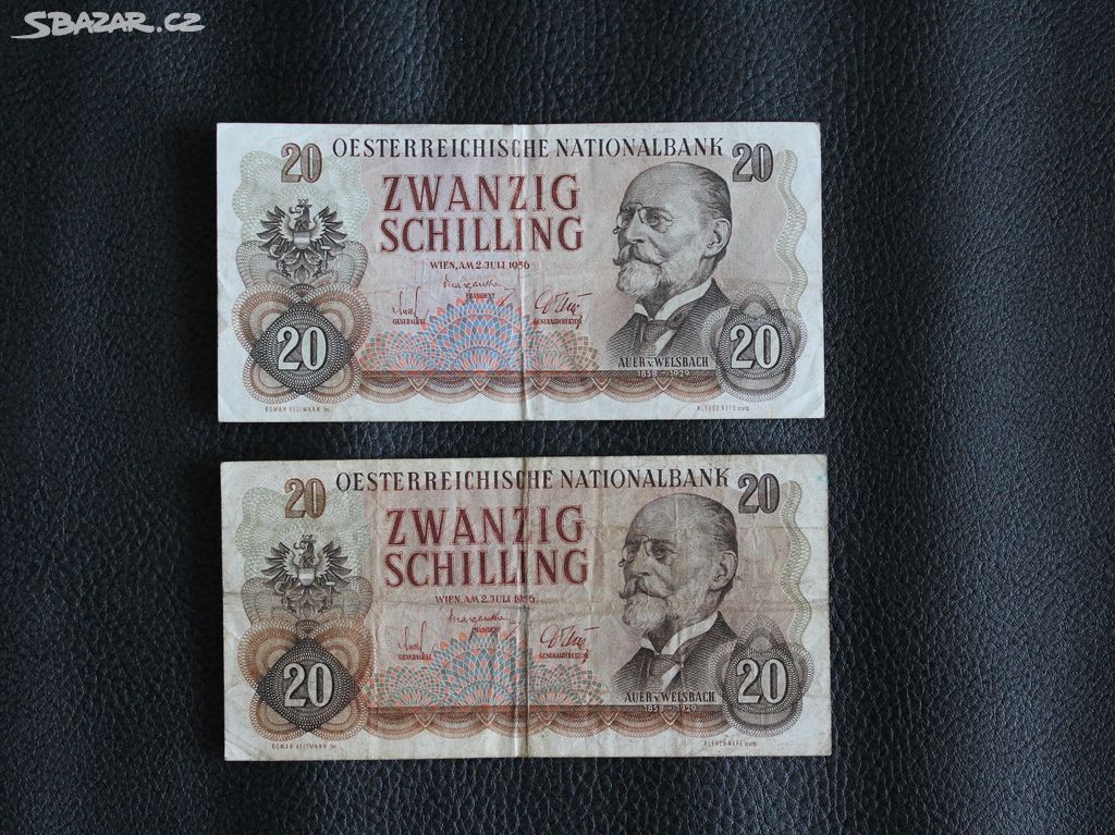 Rakousko 2 X 20 Schilling 1956