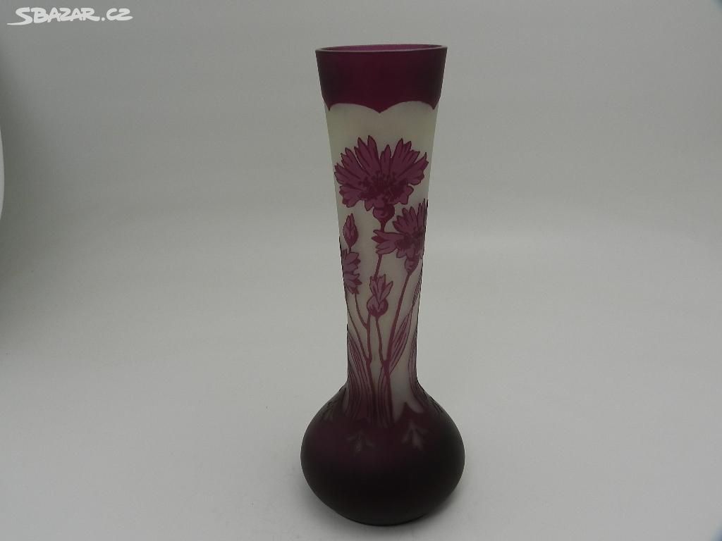Hezká secesní fialová Autorská Váza květiny