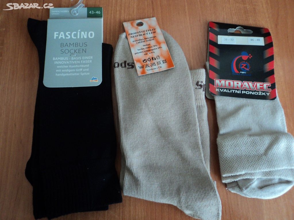 Nové ponožky Fascíno 43-46 ivex 46-47Moravec 46-48