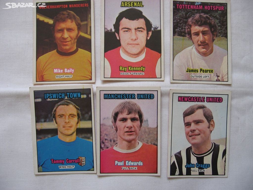 kartičky sběratelské anglická  fotbalová liga
