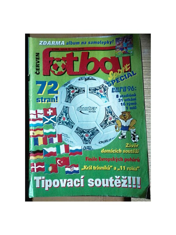 Časopis FOTBAL 6/1996 - EURO 96-  fota všech týmů