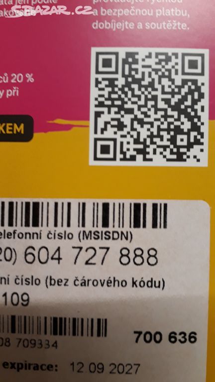 Sim karta super číslo 604 727 888