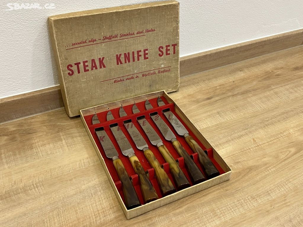 Sada steakových nožů - starožitná