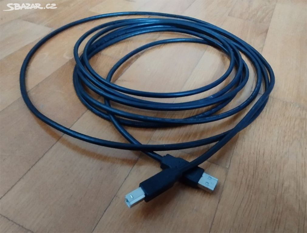 Kabel USB 2.0, A-B, 5m barva černá