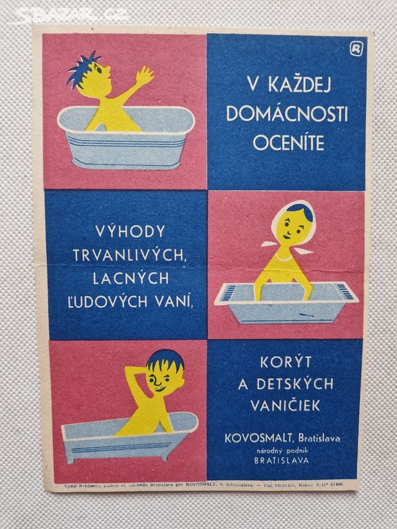 Stará reklama reklamní leták Kovosmalt Bratislava