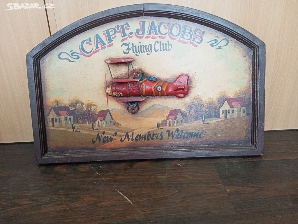 Dřevěná reklama Café Jacobs