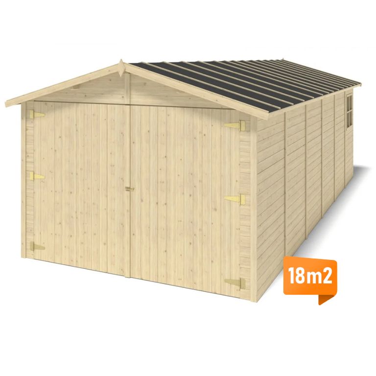 Dřevěný garáž 3x5,9 m - Neimpregnovaný -18m2