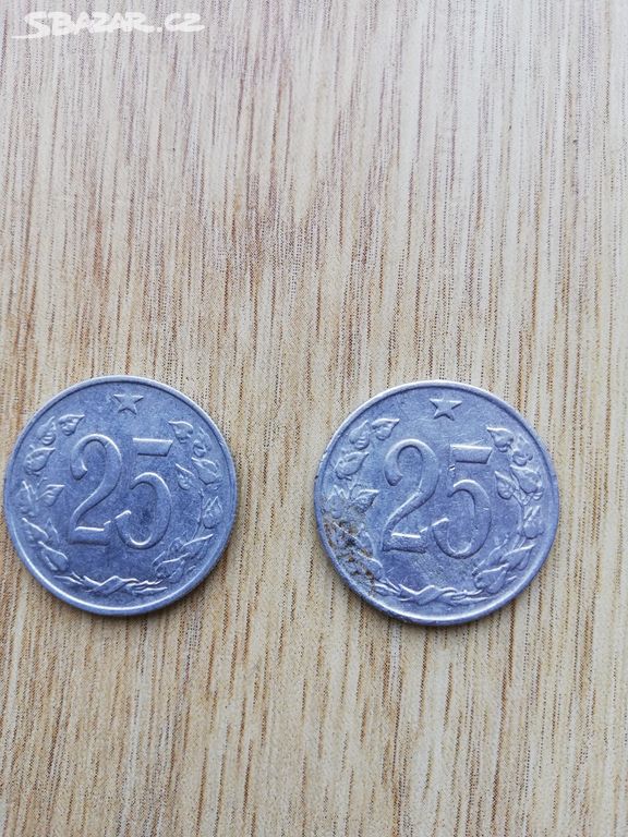 mince 25 haléřů Československá soc. republika 1962