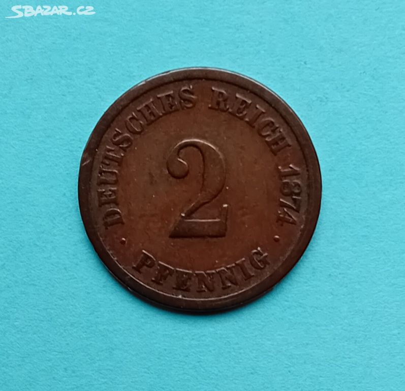 Mince 2 Pfennig 1874 A Císařství