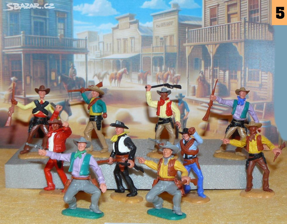 ( 5 ) Timpo Toys originál figurky : kovbojové