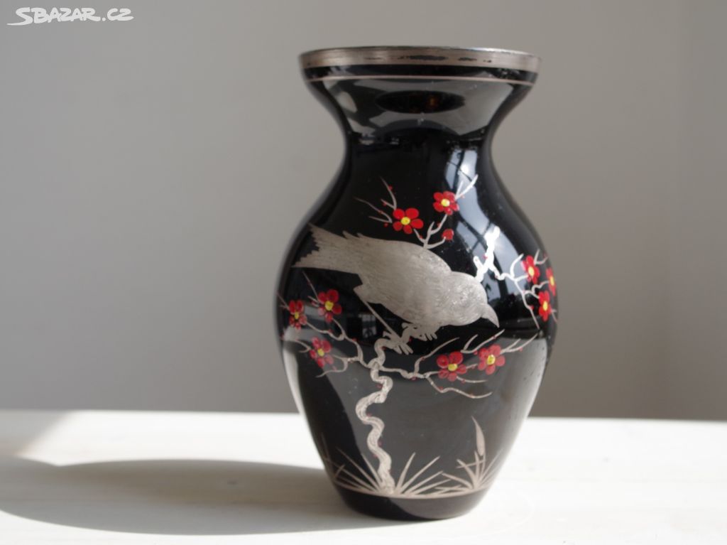 Burelové sklo Skleněná váza Gustav Ahne