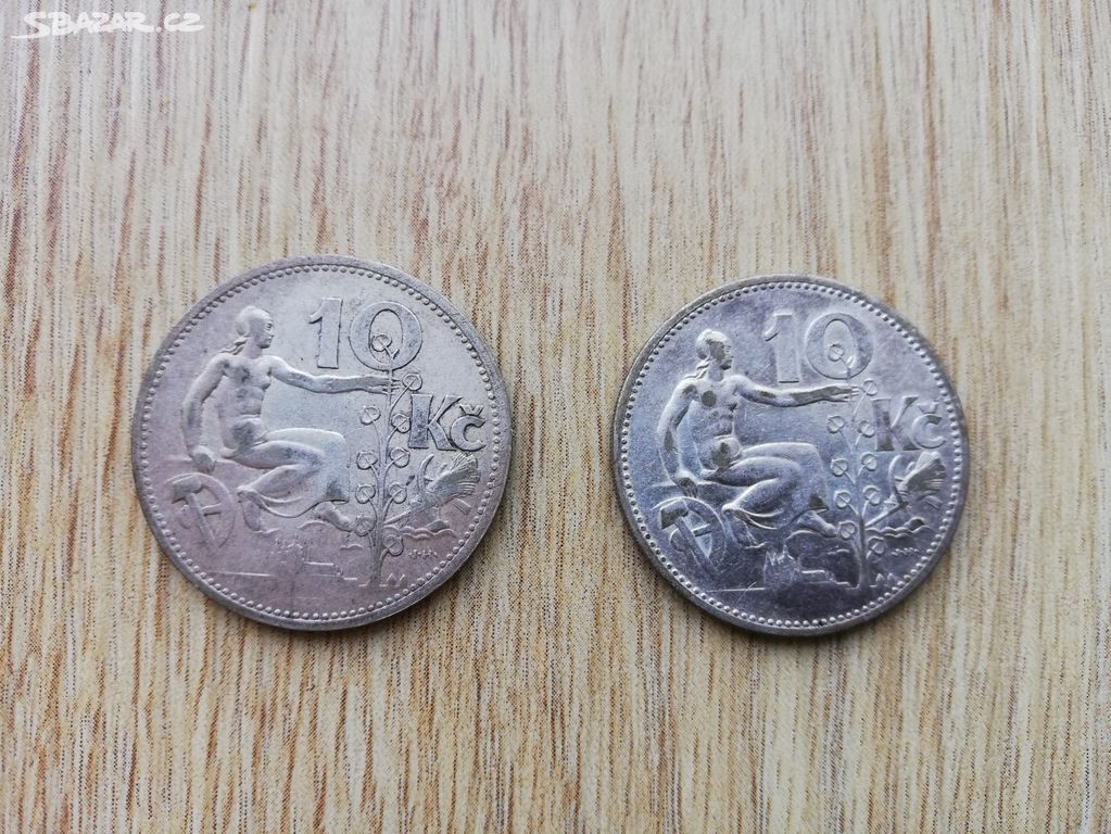 mince 10 Kč Republika československá 1932