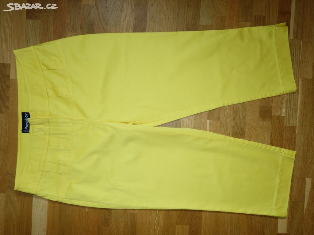 Žluté dámské capri kalhoty vel.40