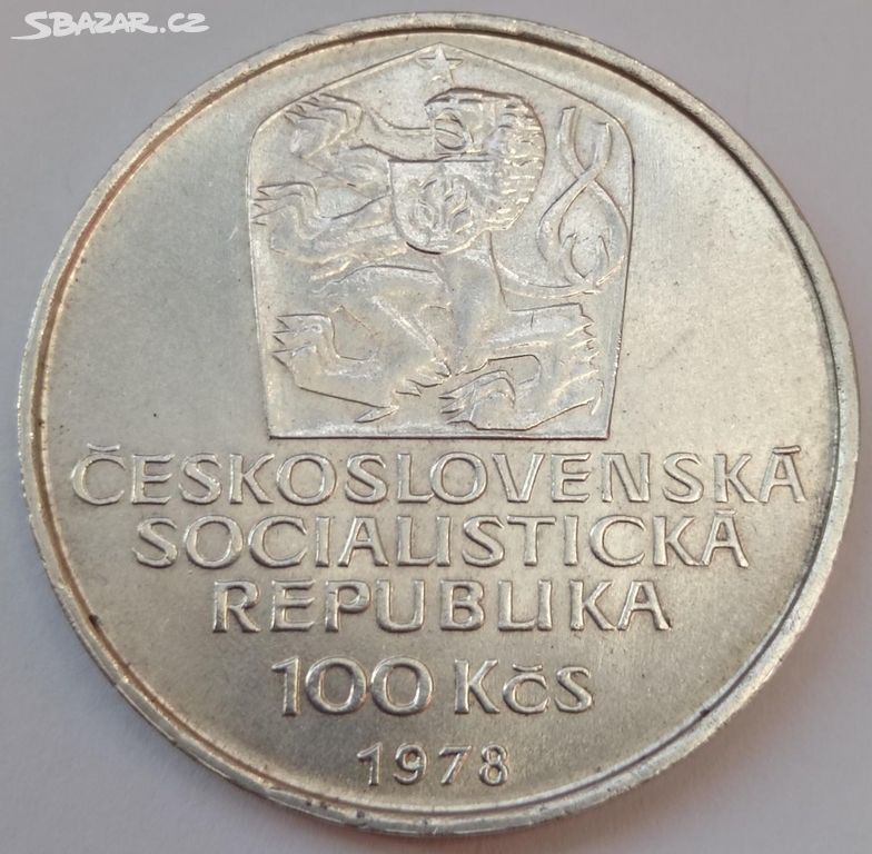 Stříbrná mince 100 Kčs 1978 Karel IV
