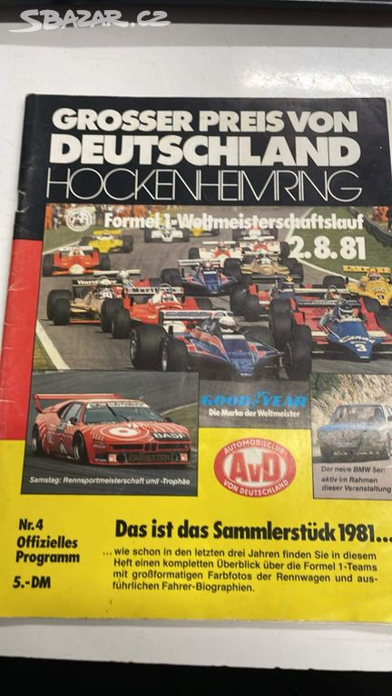 oficiální program Formule 1 Hockenheimring 1981
