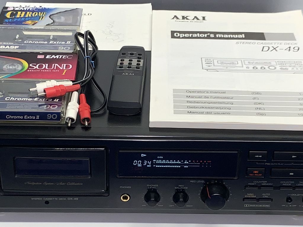 AKAI DX-49 Stereo Cassette Deck /HX-PRO/Dolby B-C