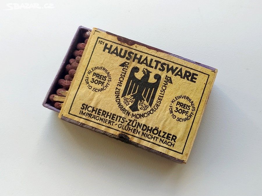 Originál německé  zápalky Wehrmacht sirky cigarety