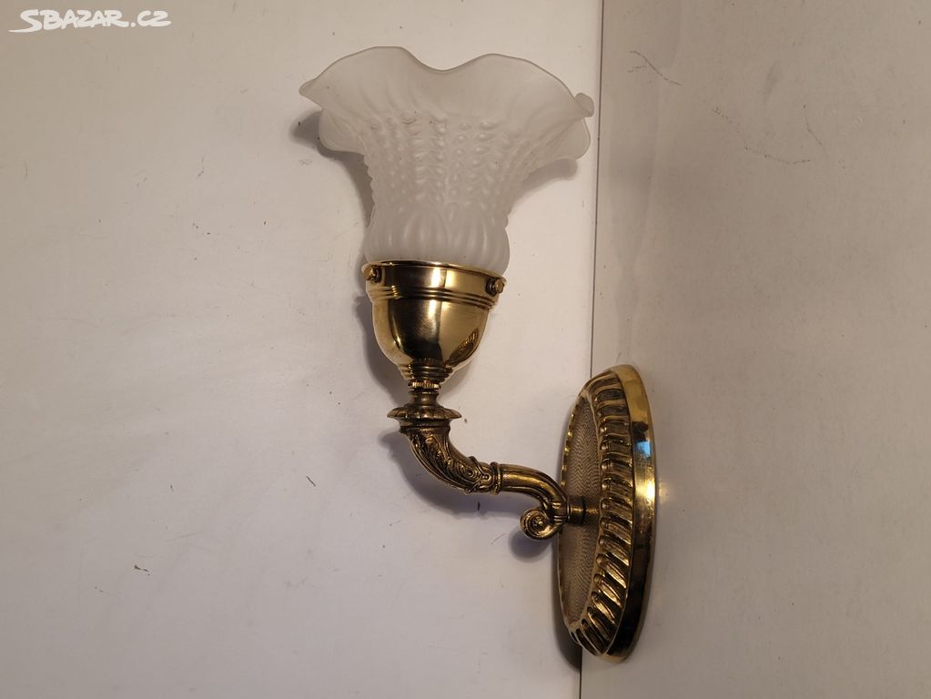 mosazná lampa, lampička matový zvoneček, až 3 kusy