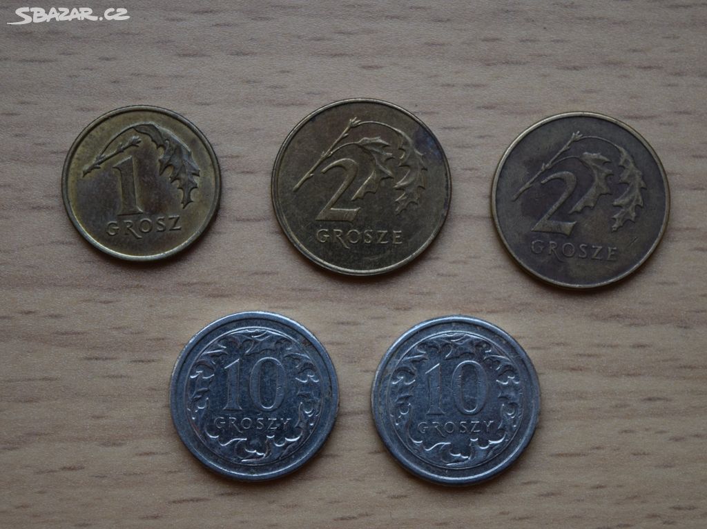 Mince - 1, 2 a 10 Grošů Polsko 2017, 2009 a 2013
