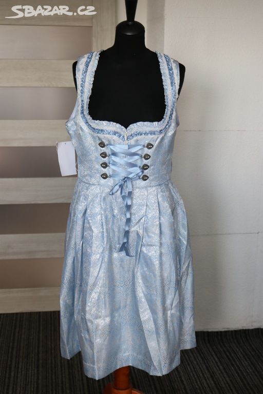 Kostým pro dospělé kroj dirndl vel.40 modrý