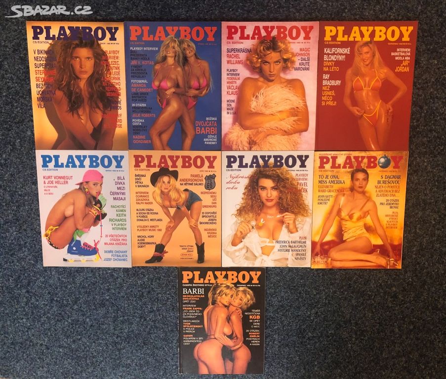 9 starých časopisů Playboy r. 1992 - 1993