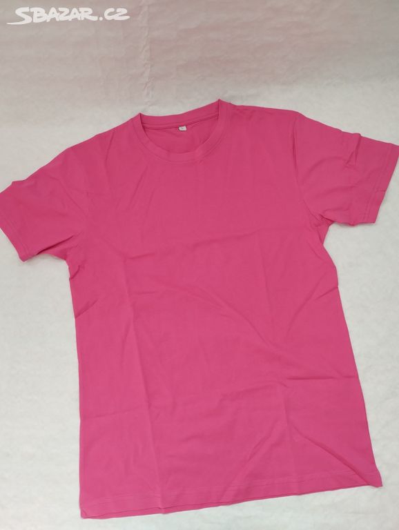 Kvalitní bavlněné tričko růžové - vel. L