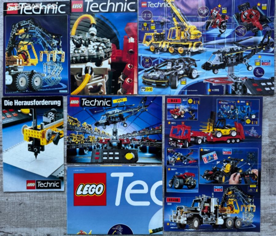 Lego Technic katalogy a plakát od roku 1990