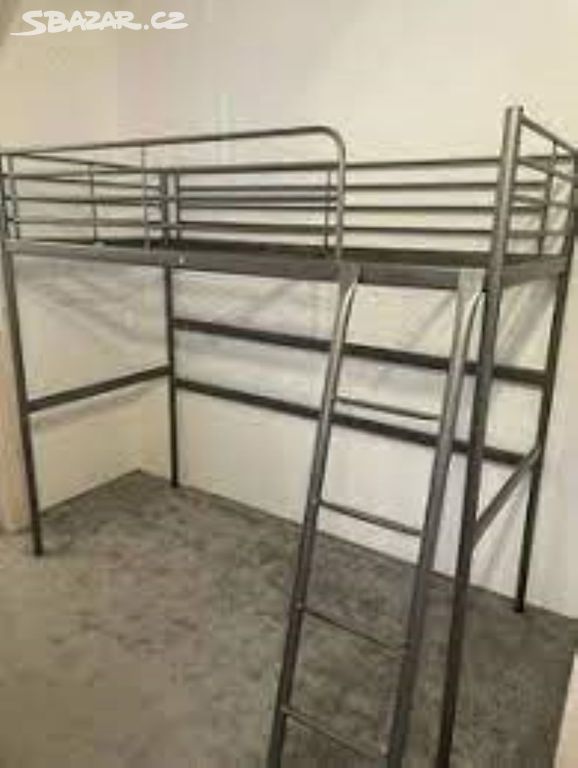 Kovová jednolůžková postel IKEA SVARTA-MŮŽU DOVÉZT
