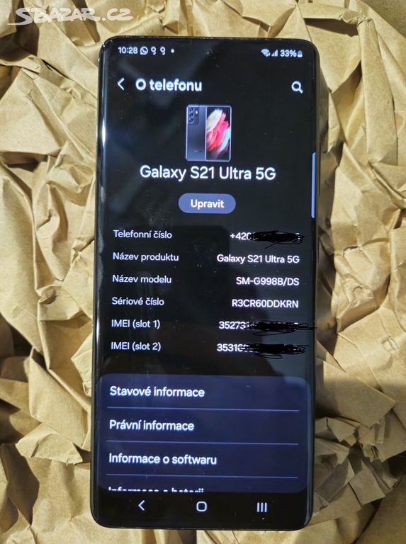 Samsung Galaxy S21 Ultra 5G 256GB černá