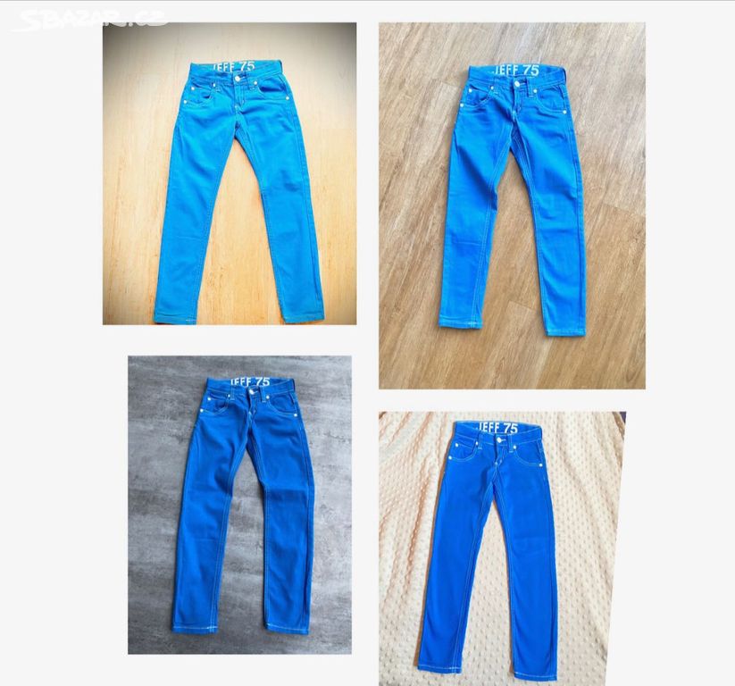 Krásně modré chlapecké kalhoty 128