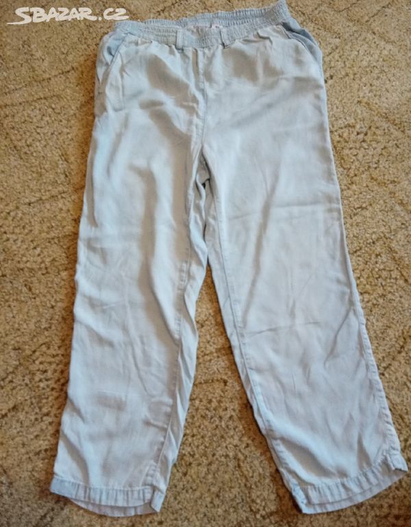 Prodám dívčí lehké letní džínové kalhoty, 164