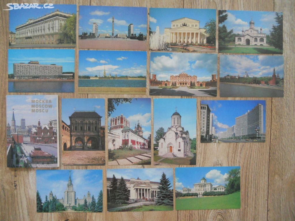 Pohlednice Moskva Rusko, sada 16 pohlednic